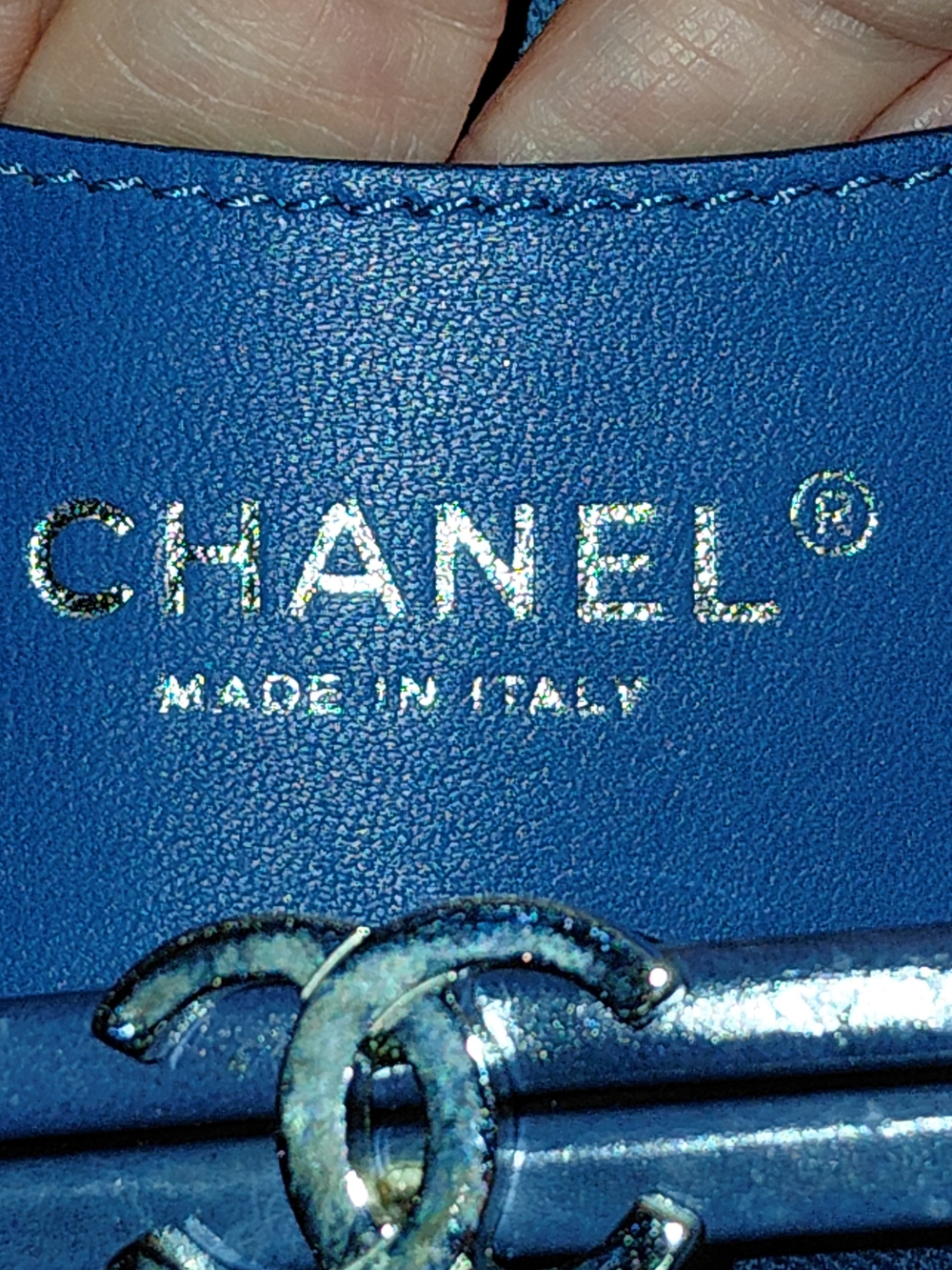Chanel Navy Glazed Quilted Leather Just Mademoiselle Bowler Satchel Bag VGC! - Picture 15 of 16